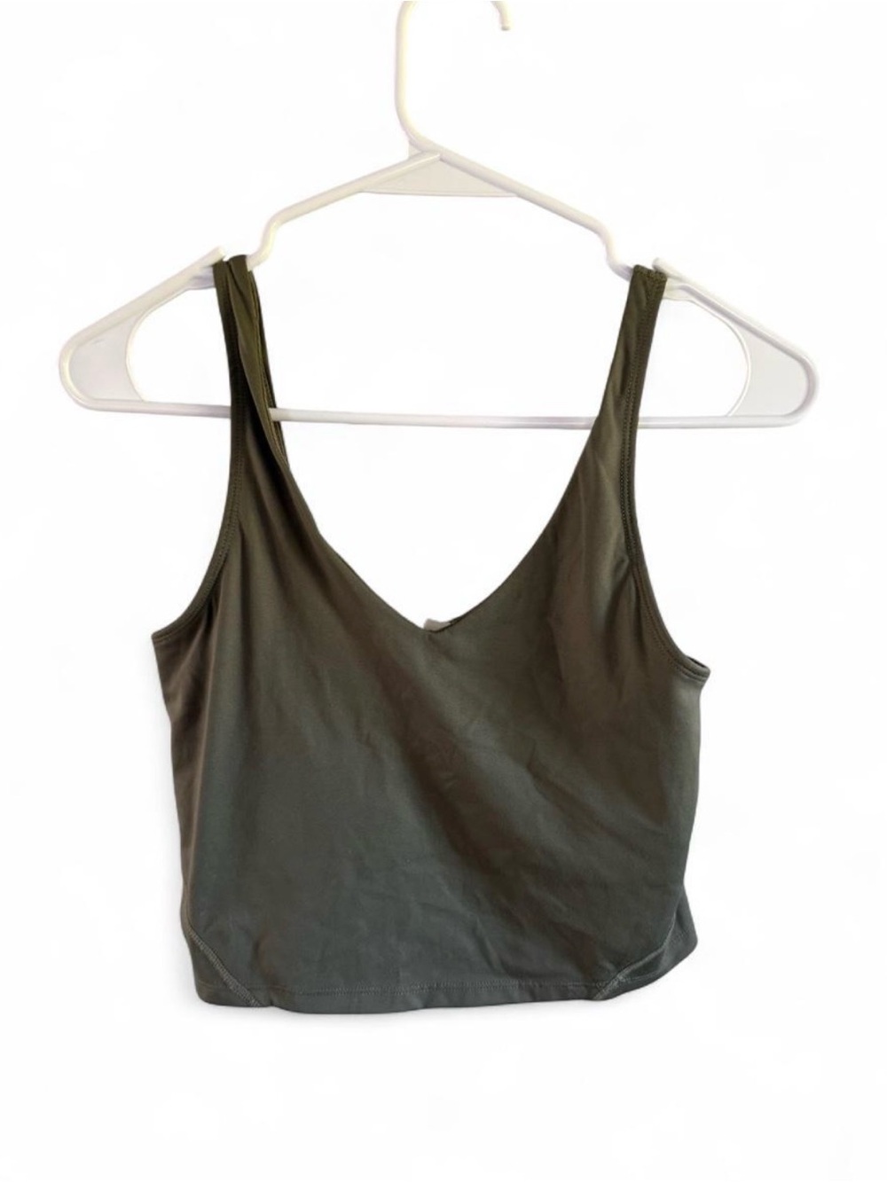 lululemon athletica Olive Green Scoop Neck Cropped Tank